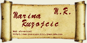 Marina Ružojčić vizit kartica